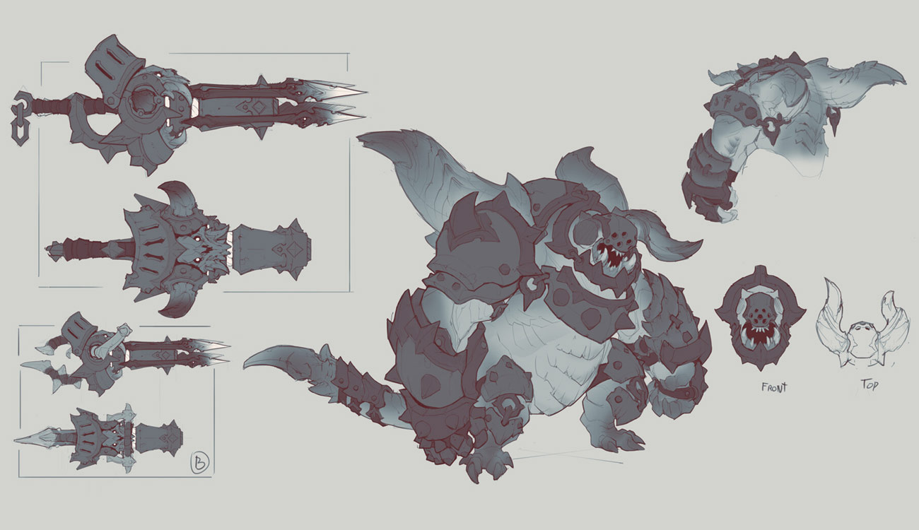Gatling Demon Sketch from Darksiders Genesis