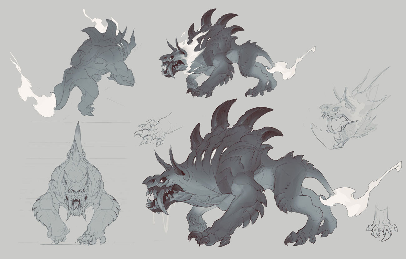 Hellhound Sketch from Darksiders Genesis