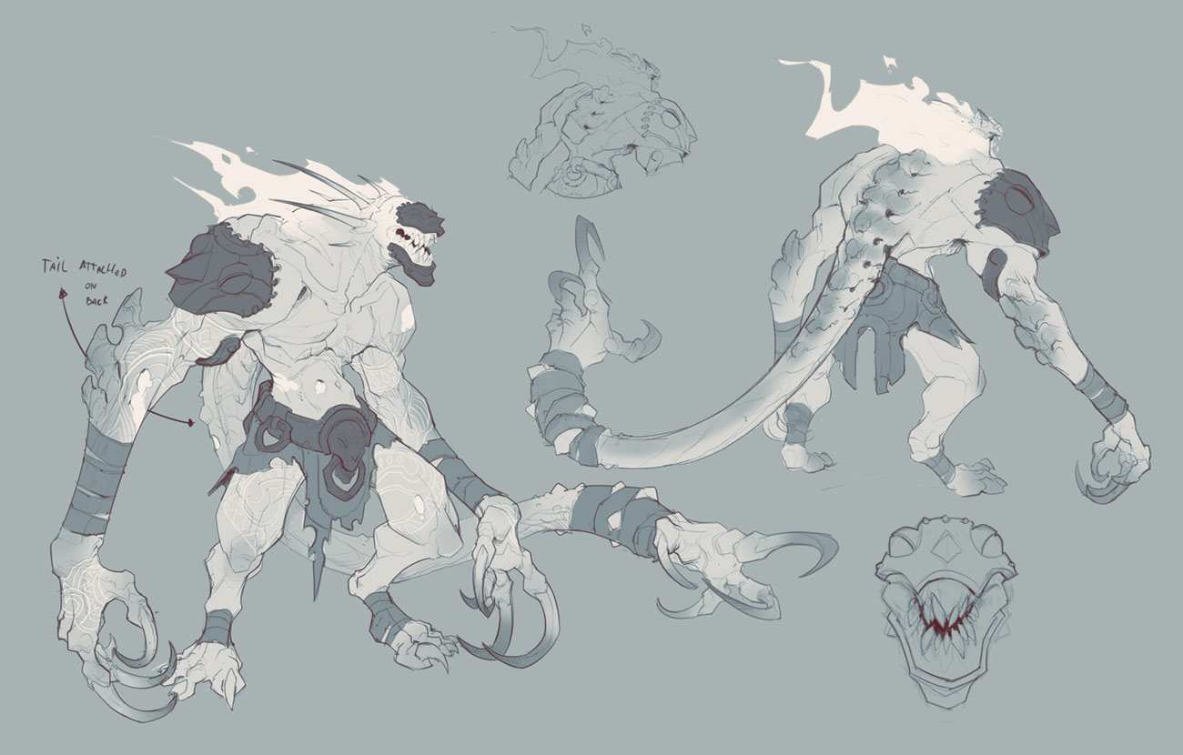 Limbo Grinner Sketch from Darksiders Genesis