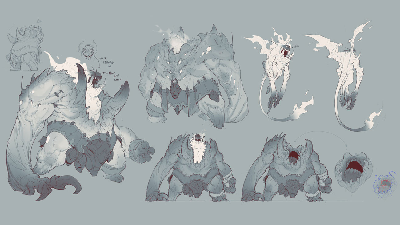 Limbo Tusker Sketch from Darksiders Genesis