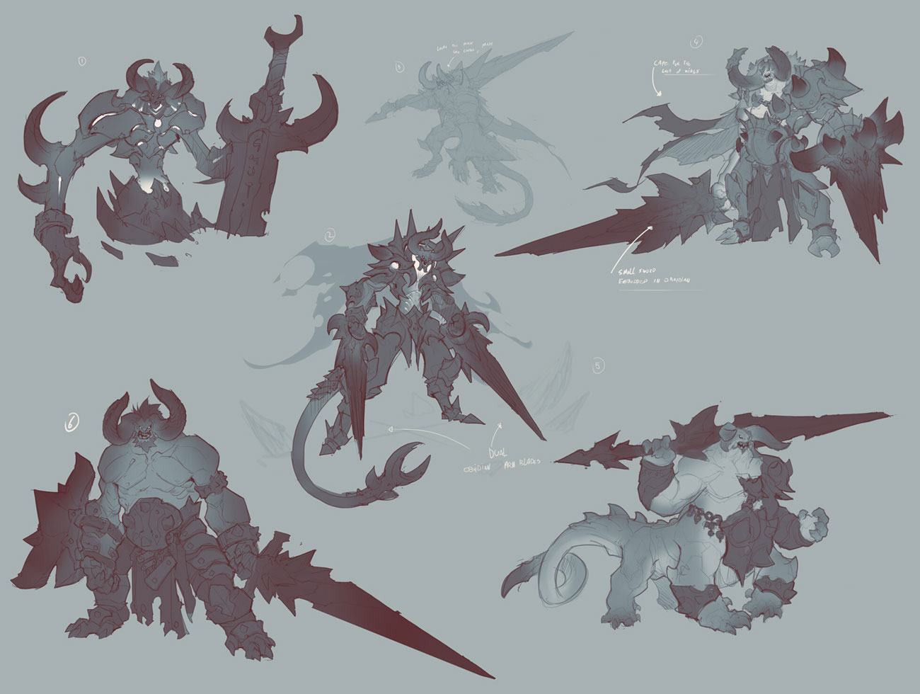 Moloch Sketches from Darksiders Genesis