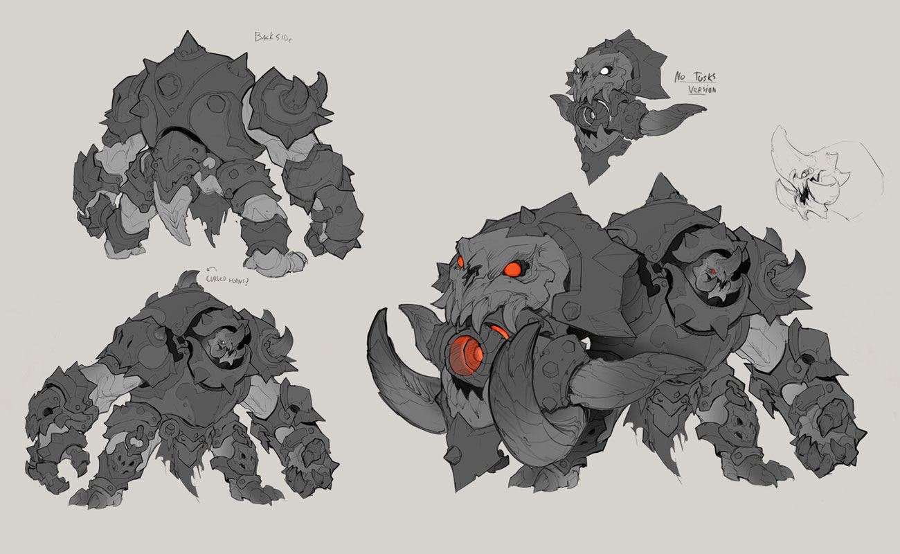 Shield Demon Sketch from Darksiders Genesis