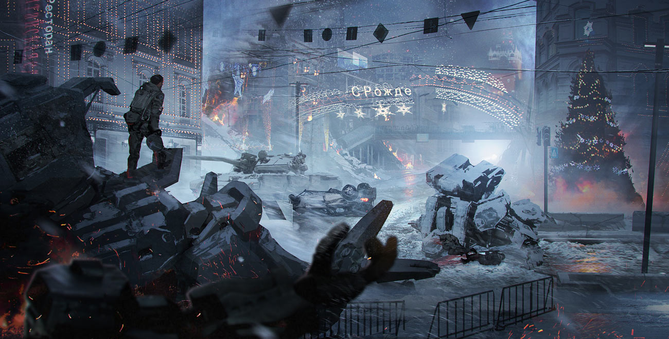 City Street Concept Art from Left Alive