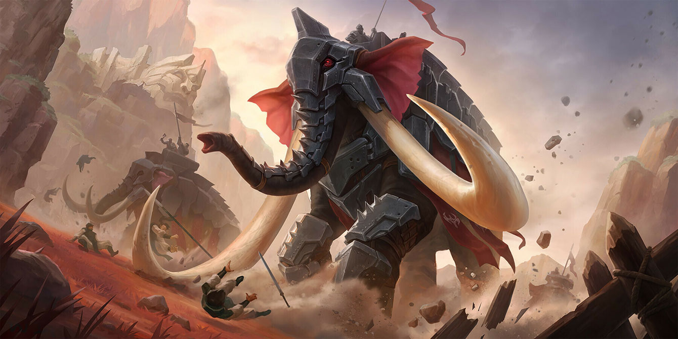 Armored Tuskrider Art from Legends of Runeterra