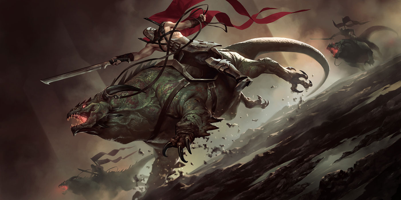 Basilisk Rider Art from Legends of Runeterra