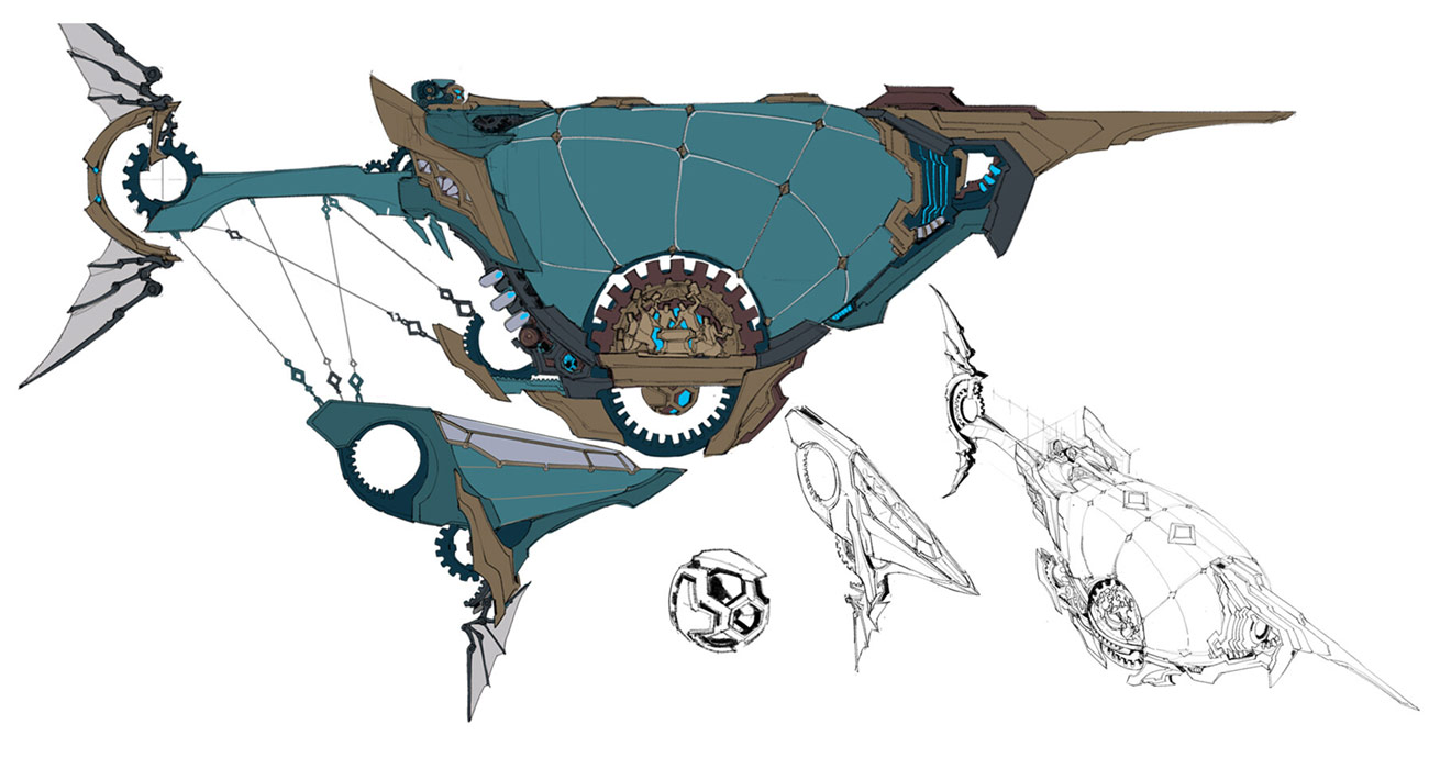 Ferros Skycruiser Concept Art from Legends of Runeterra