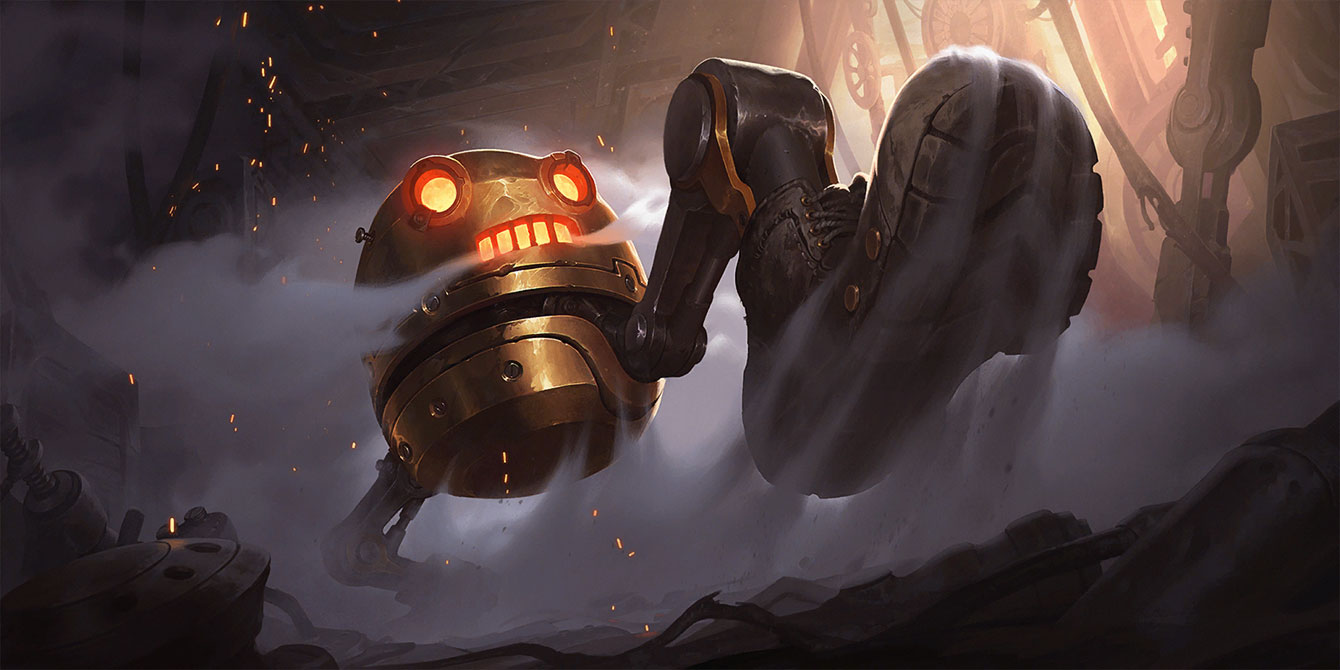 Golden Crushbot Art from Legends of Runeterra