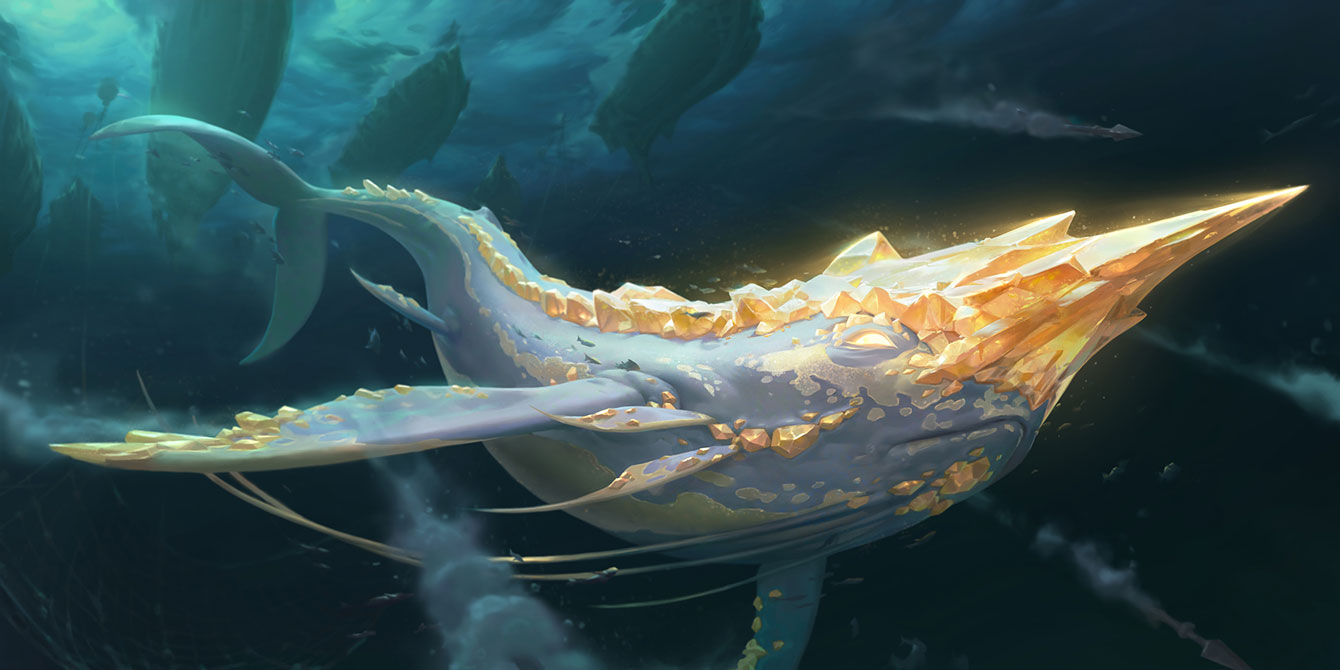 Golden Narwhal Art from Legends of Runeterra