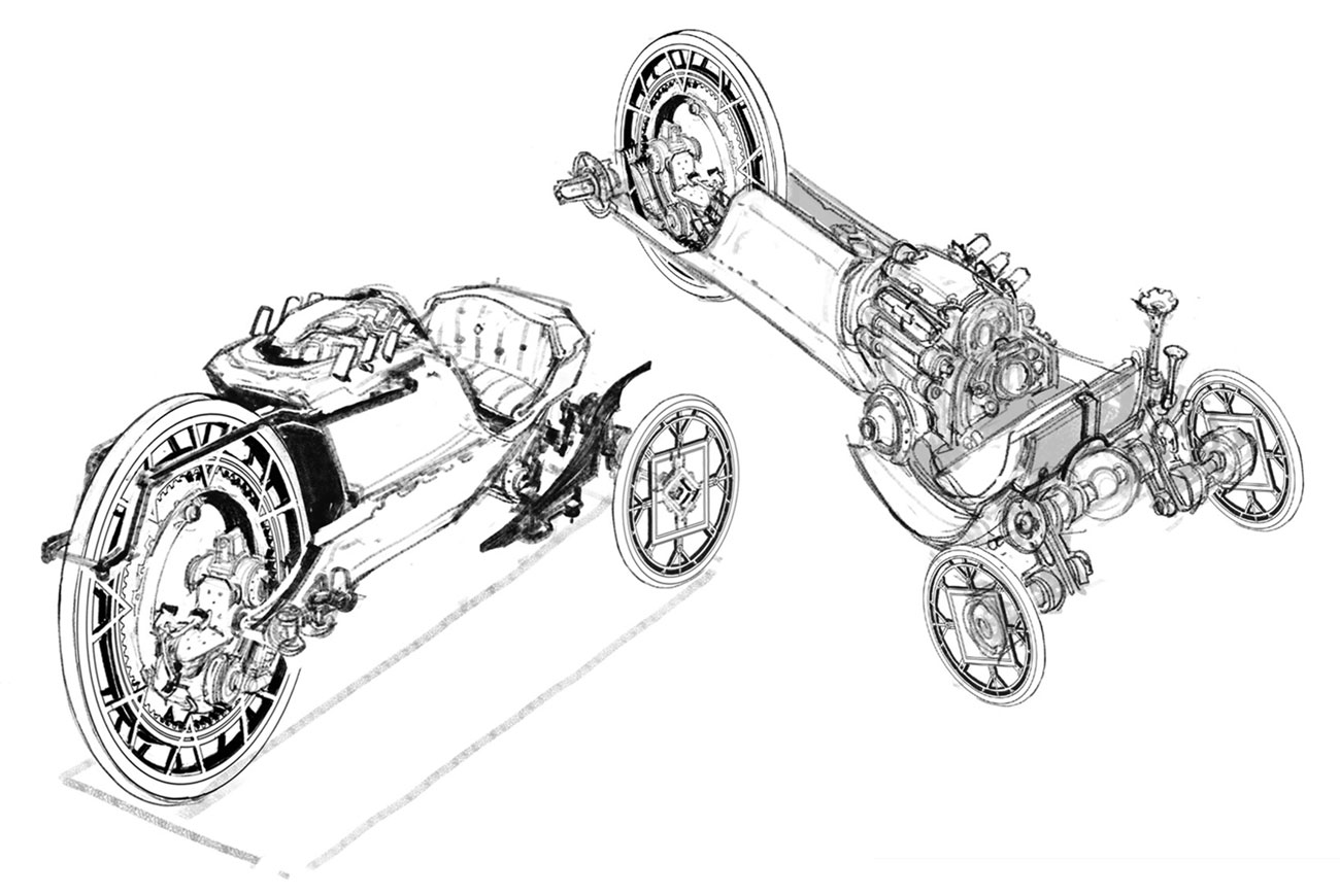 Hextech Financiers Vehicle Sketches from Legends of Runeterra
