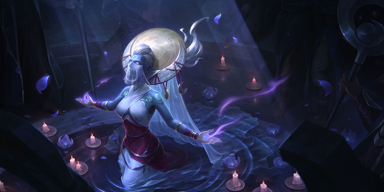 Lunari Priestess Art from Legends of Runeterra
