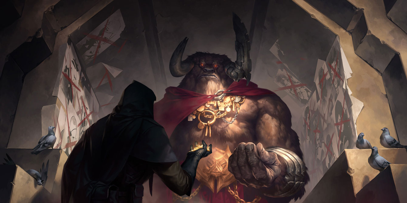 Minotaur Reckoner Art from Legends of Runeterra