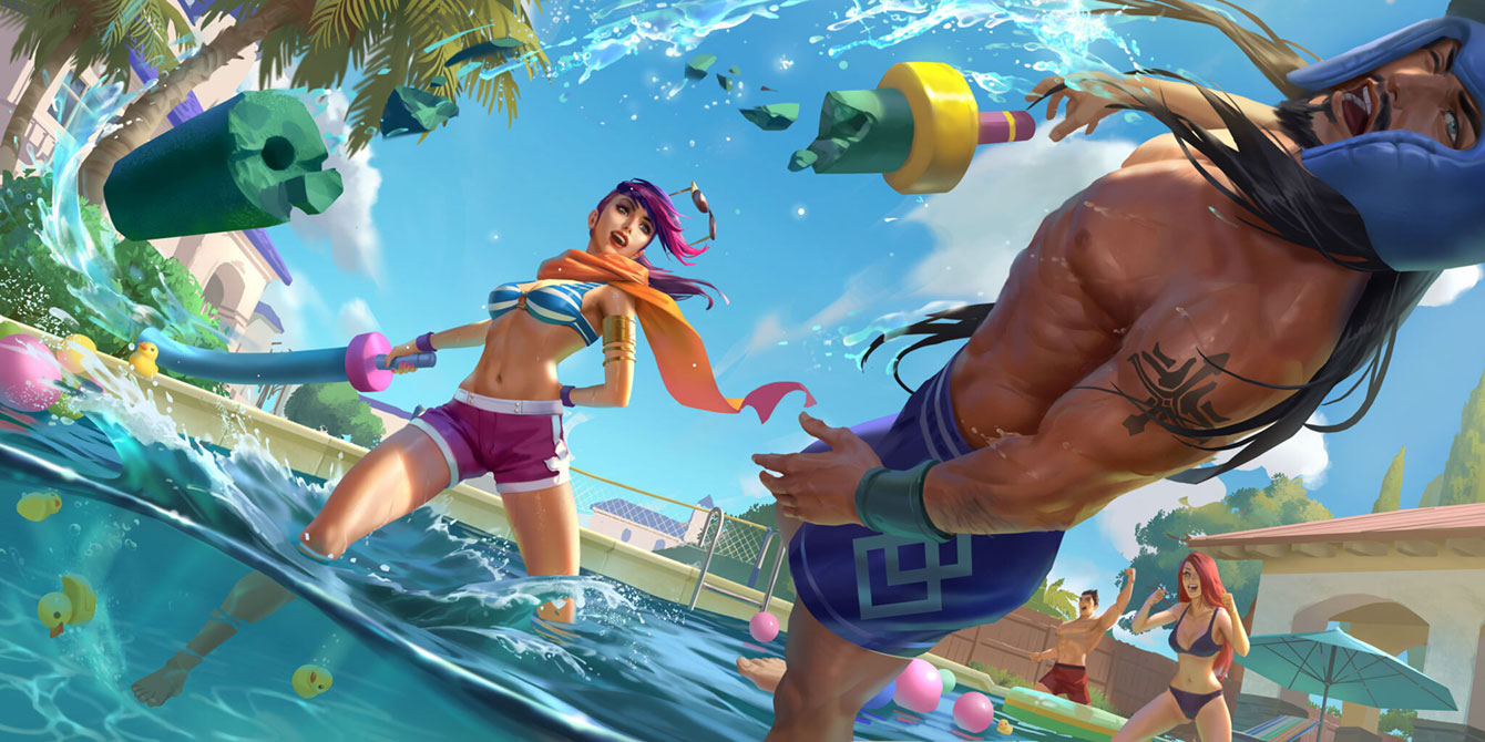 Pool Party Fiora Level 2 Art from Legends of Runeterra