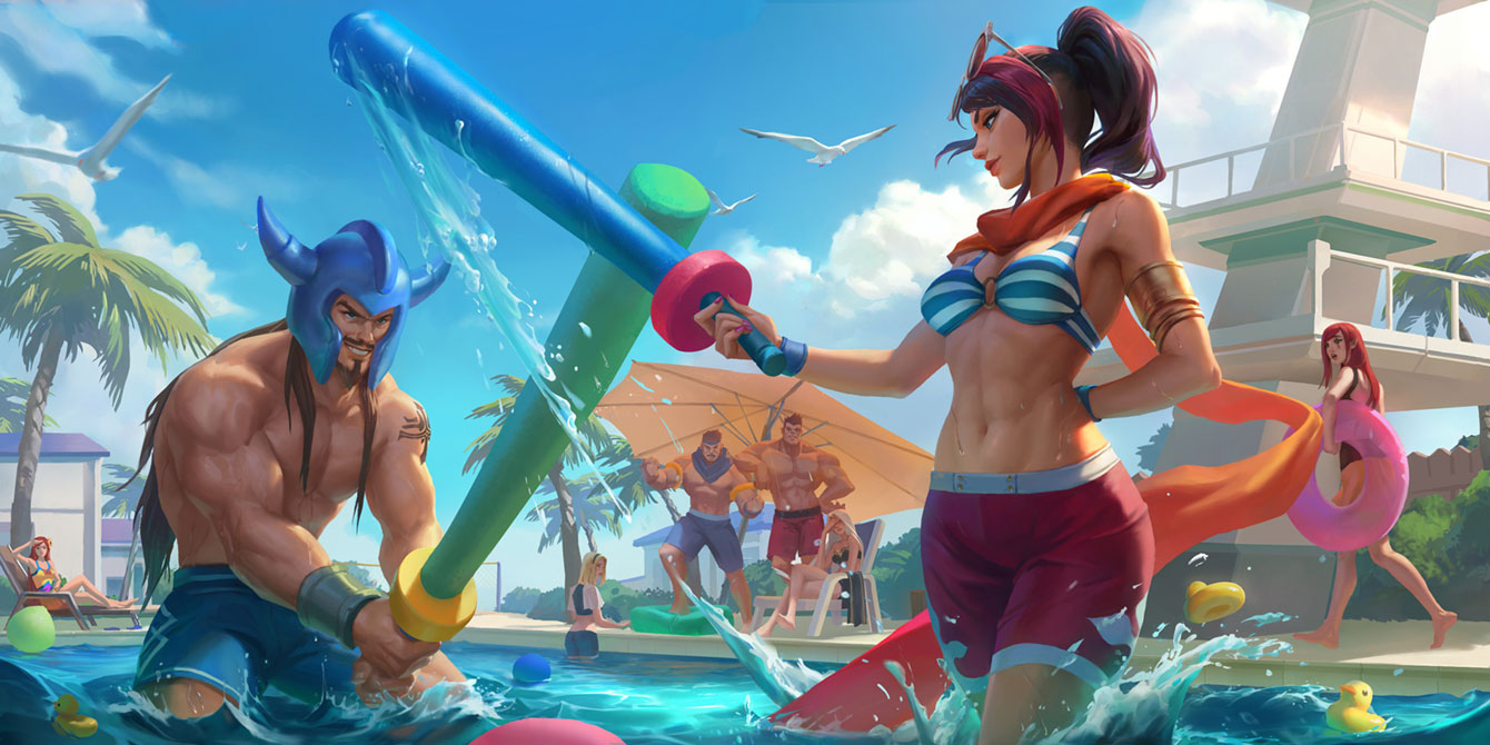 Pool Party Fiora Art from Legends of Runeterra