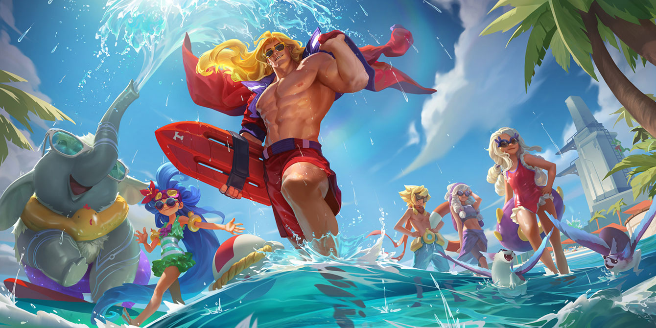 Pool Party Taric Level 2 Art from Legends of Runeterra