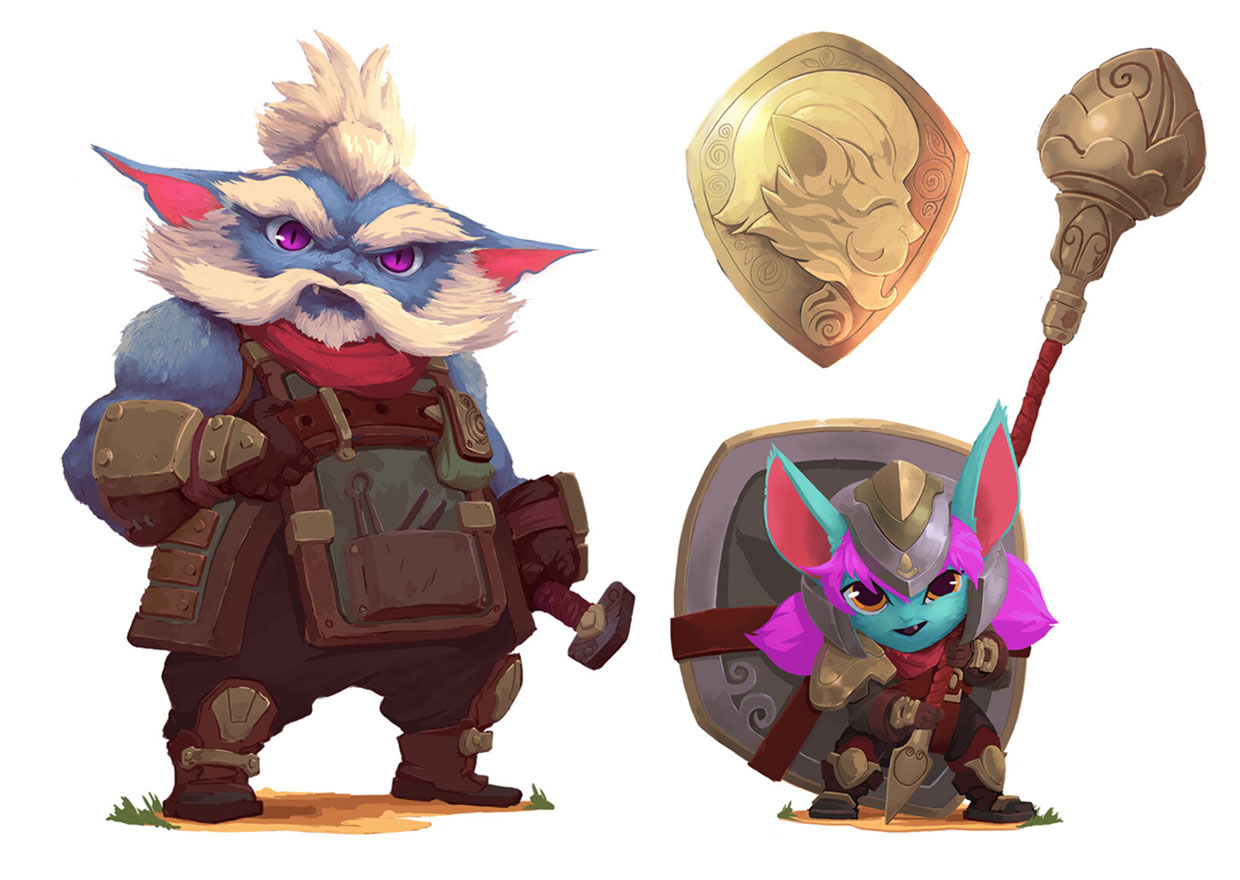 Yordle Smith and Squire Concept Art from Legends of Runeterra