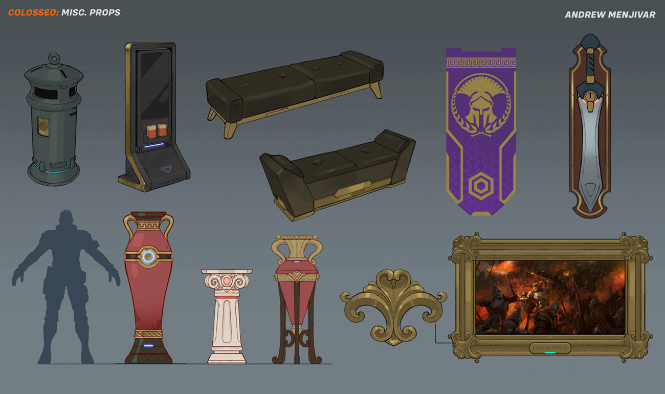 Colosseo Misc Props Concept Art from Overwatch 2