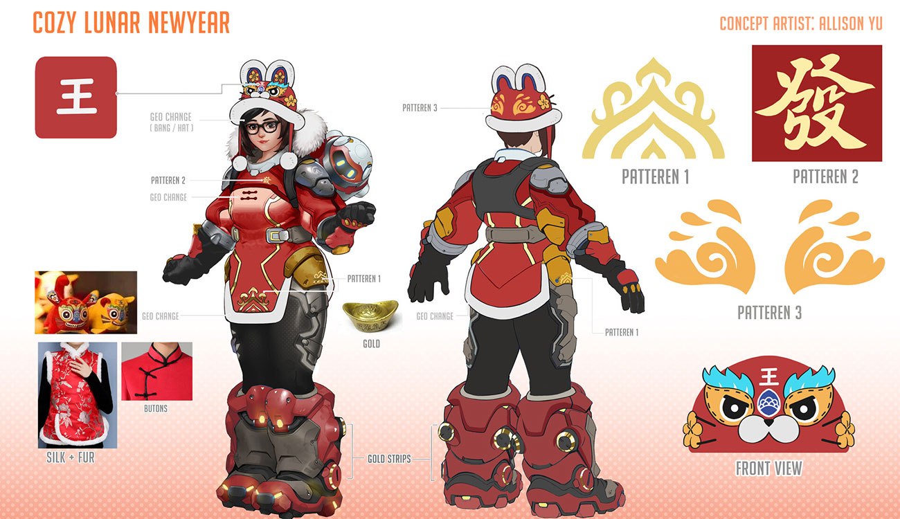 Cozy Lunar New Year Mei Skin Concept Art from Overwatch 2