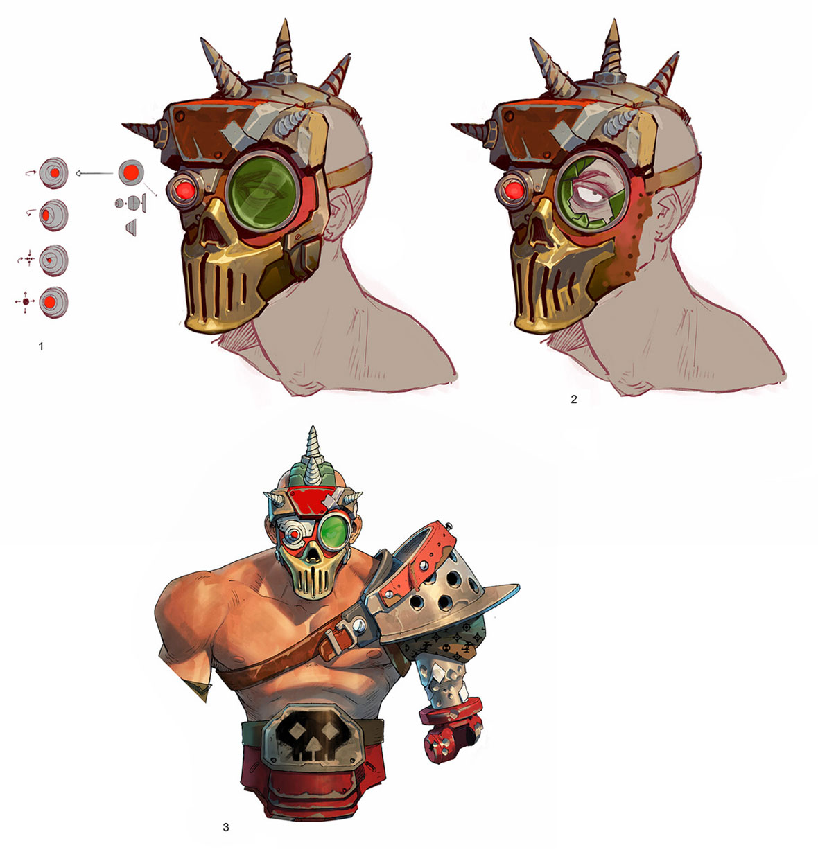 Geiger Head Concept Art from Overwatch 2