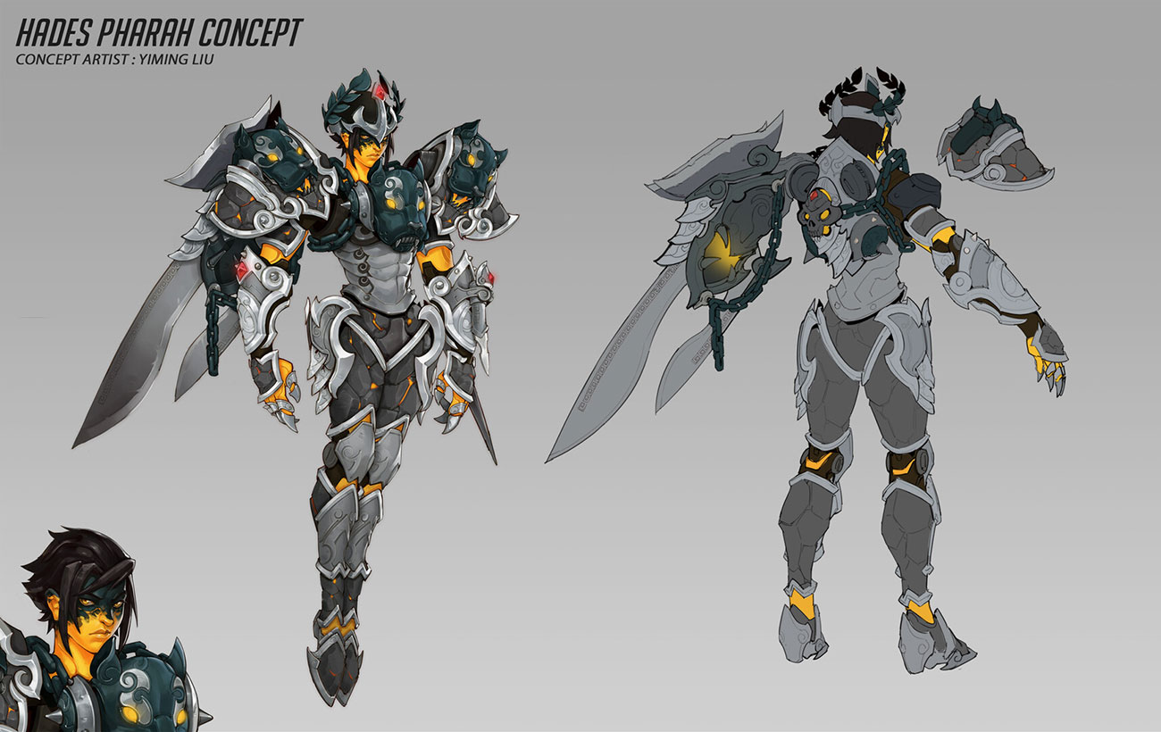 Hades Pharah Skin Concept Art from Overwatch 2