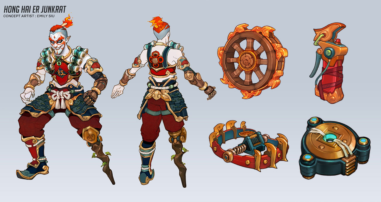 Hong Hai Er Junkrat Skin Concept Art from Overwatch 2