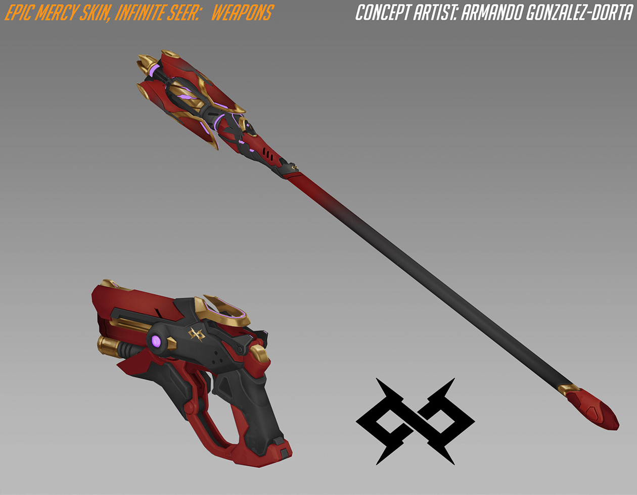 Infinite Seer Mercy Weapon Art from Overwatch 2