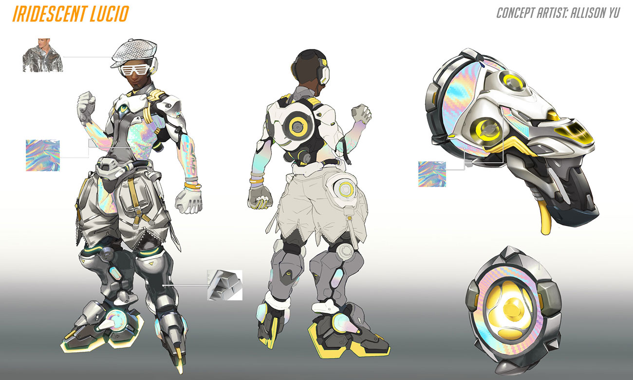 Iridescent Lucio Skin Concept Art from Overwatch 2