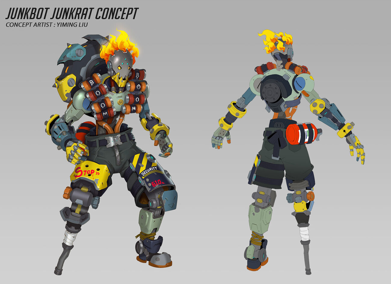 Junkbot Junkrat Skin Concept Art from Overwatch 2