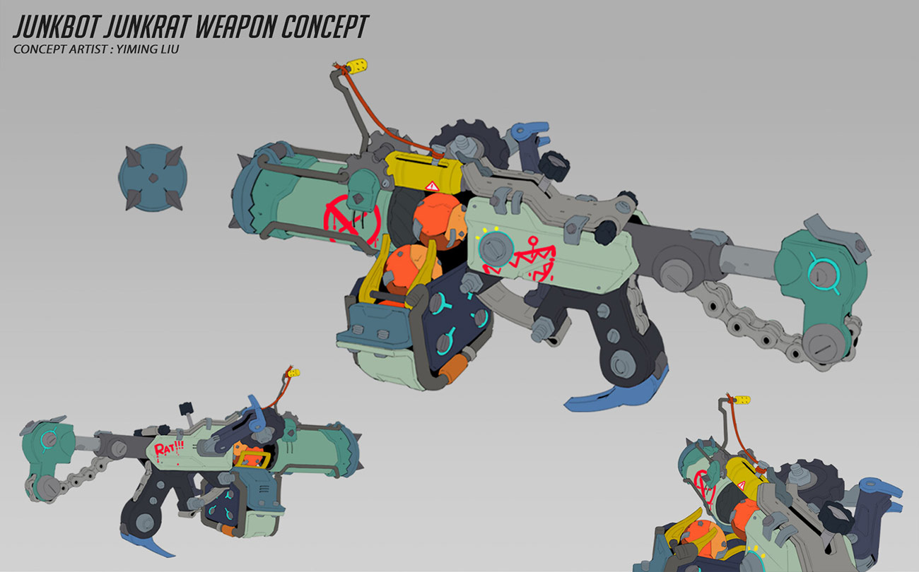 Junkbot Junkrat Weapon Art from Overwatch 2
