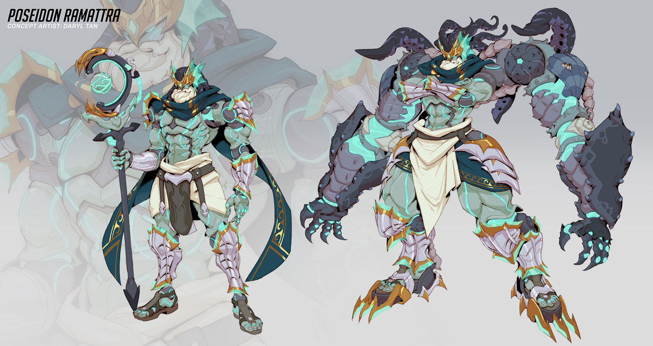 Poseidon Ramattra Skin Concept Art from Overwatch 2