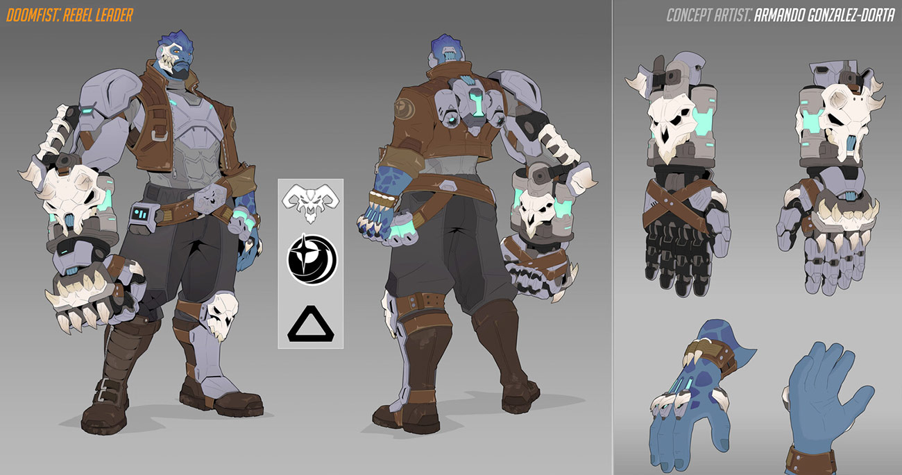 Rebel Leader Doomfist Skin Concept Art from Overwatch 2