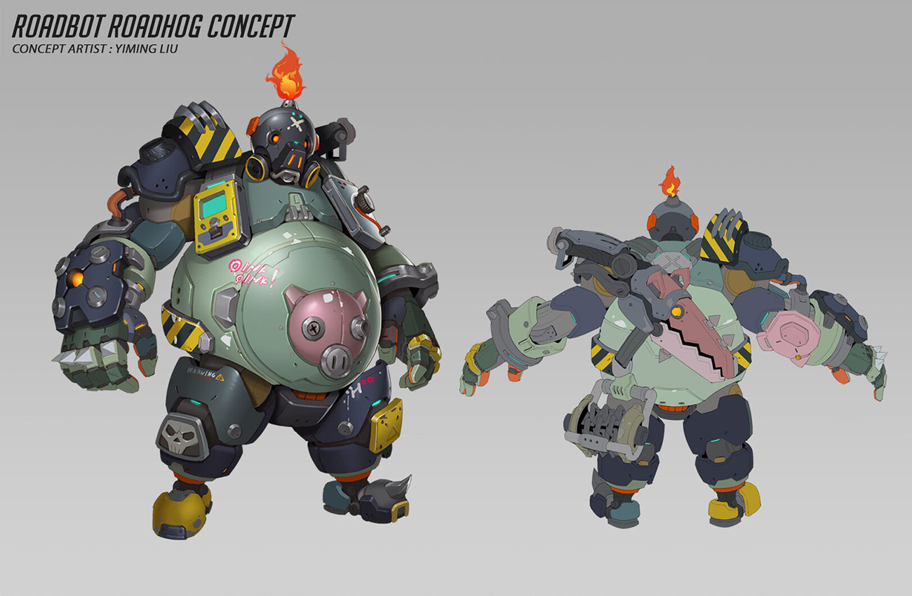 Roadbot Roadhog Skin Concept Art from Overwatch 2