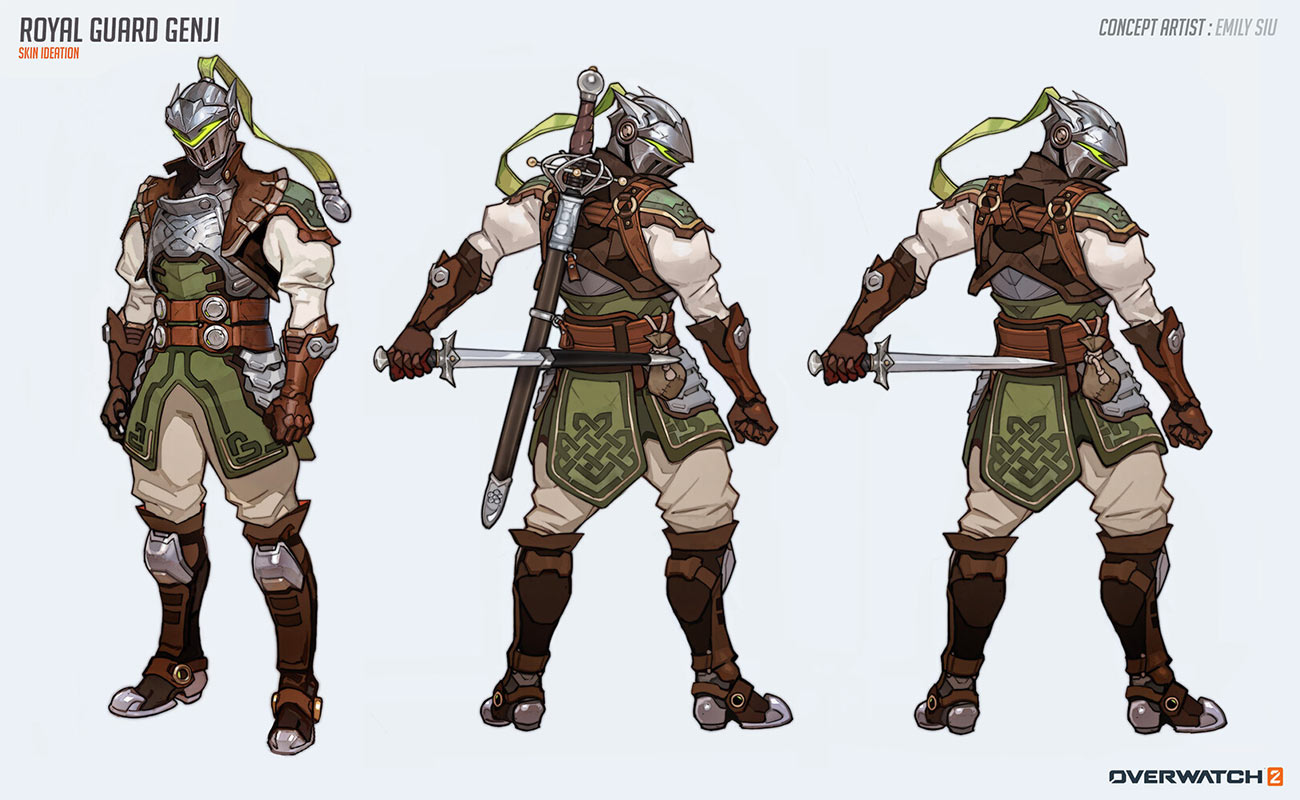 Royal Guard Genji Skin Concept Art from Overwatch 2