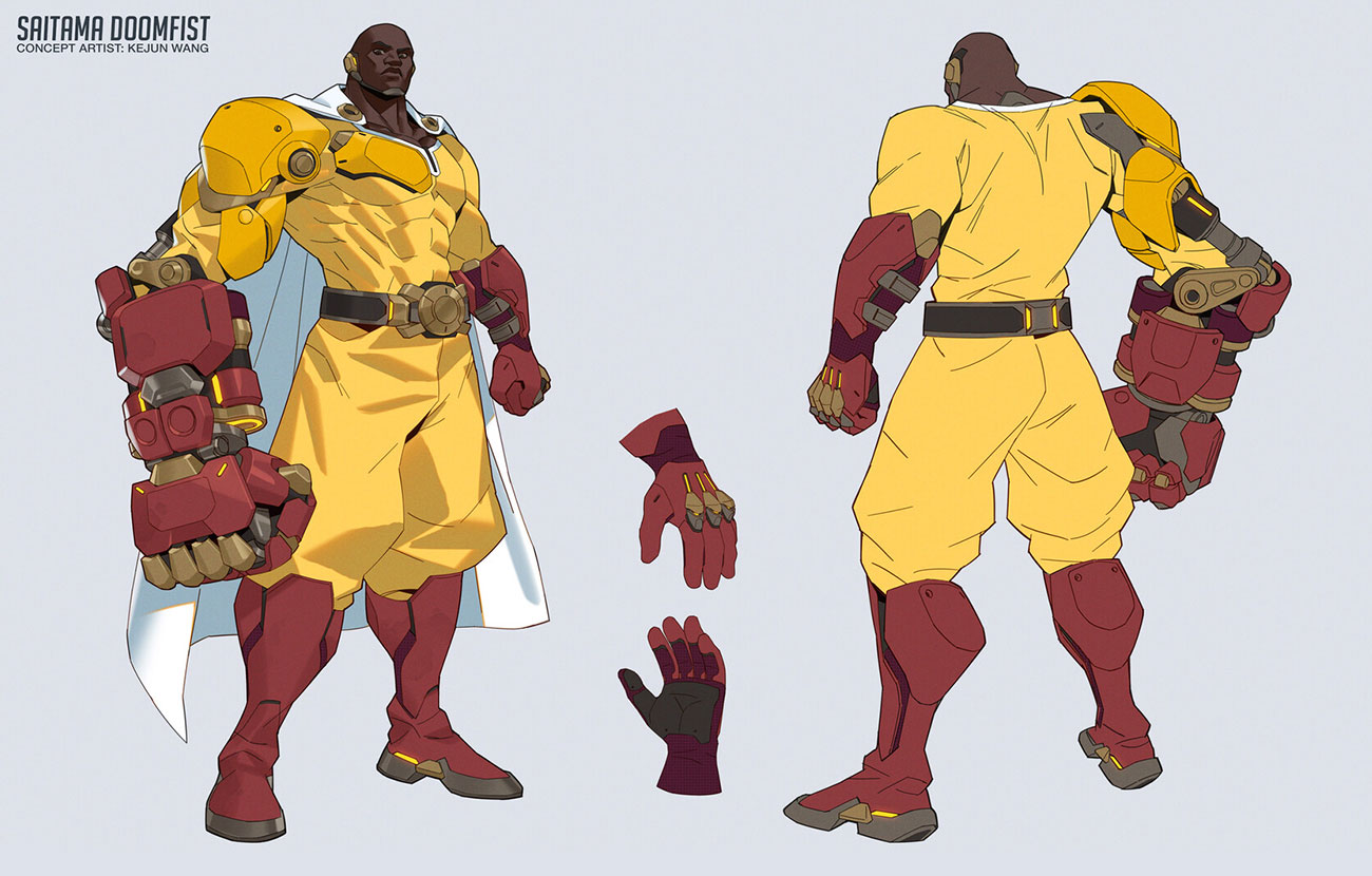 Saitama Doomfist Skin Concept Art from Overwatch 2