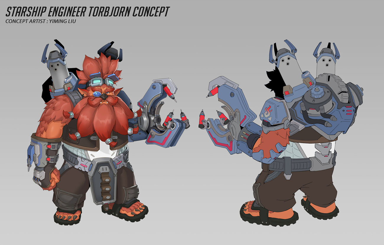 Starship Engineer Torbjorn Skin Concept Art from Overwatch 2