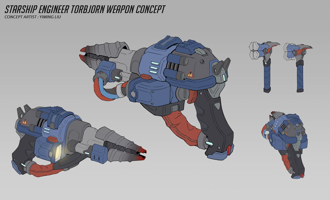 Starship Engineer Torbjorn Weapon Art from Overwatch 2