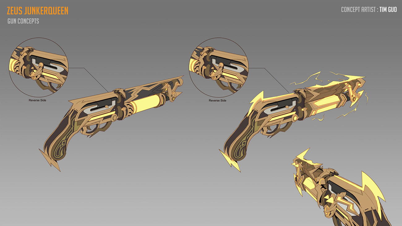 Zeus Junker Queen Shotgun Concepts from Overwatch 2