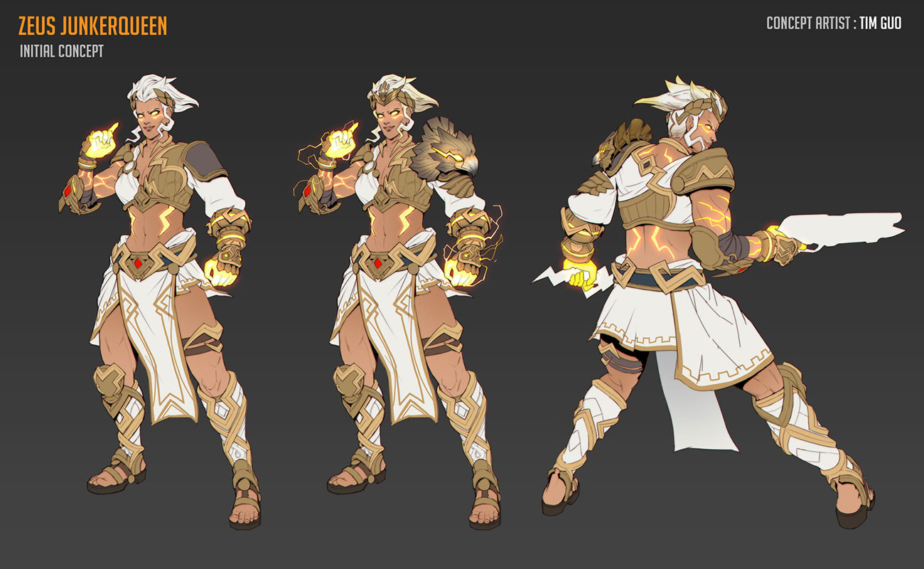 Zeus Junker Queen Skin Concept Art from Overwatch 2