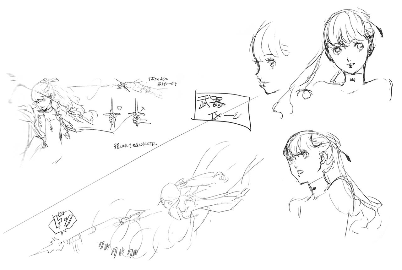 Kasumi Sketches from Persona 5 Royal