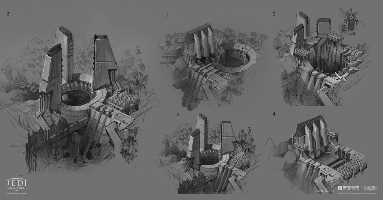 Imperial Refinery Sketches from Star Wars Jedi: Fallen Order