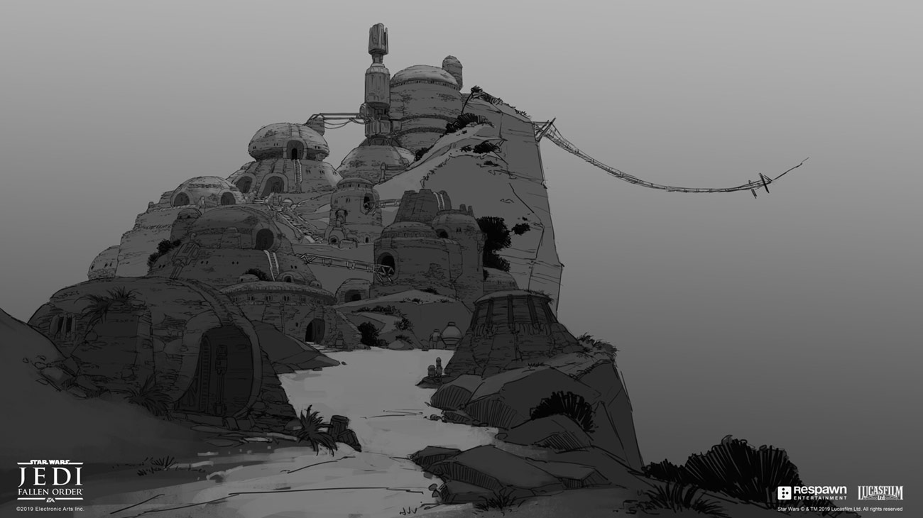 Zeffo Village Concept Art from Star Wars Jedi: Fallen Order