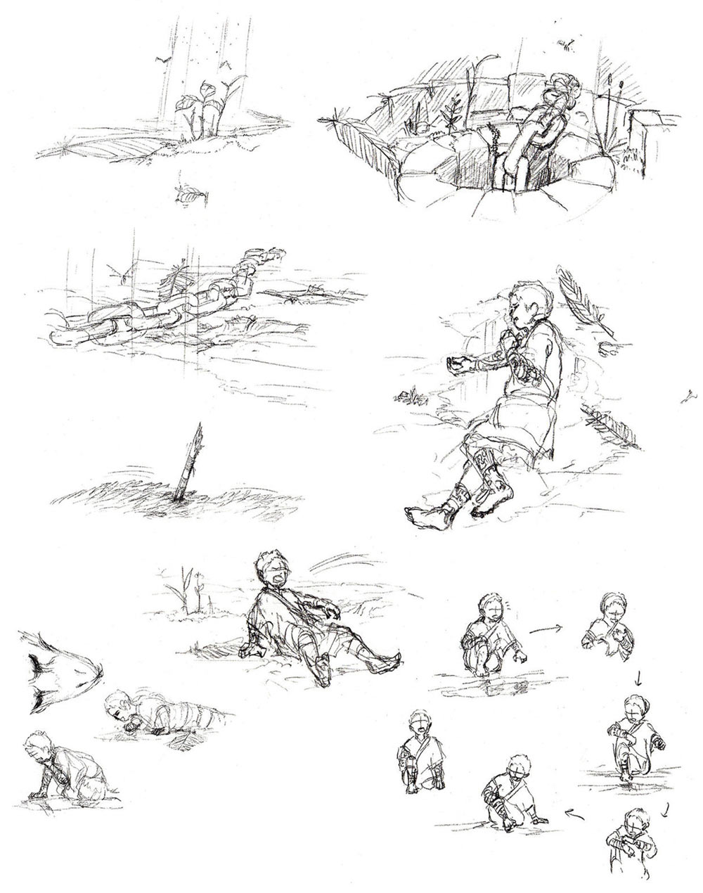 Opening Storyboard Art from The Last Guardian