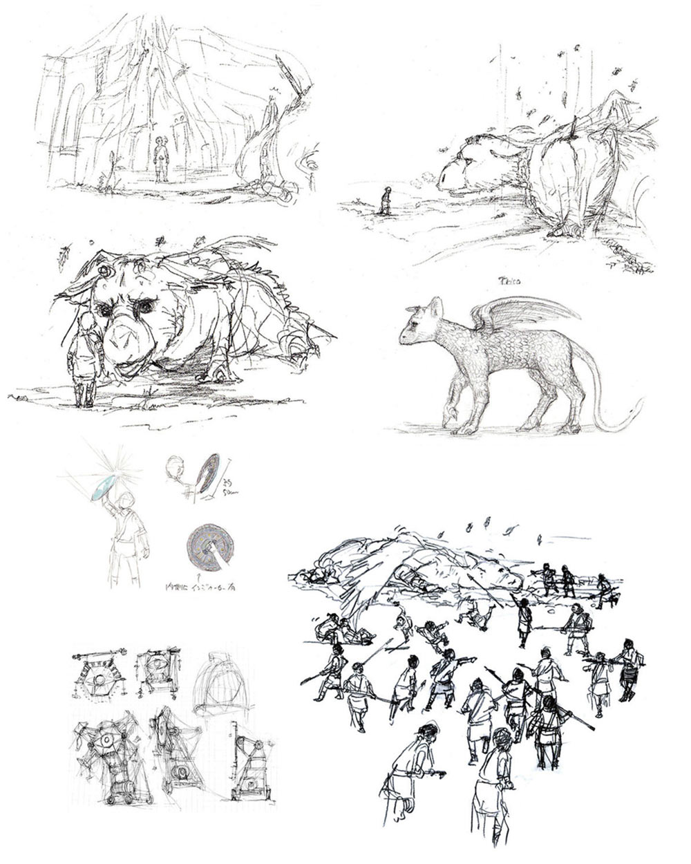 Wounded Trico Concept Art from The Last Guardian