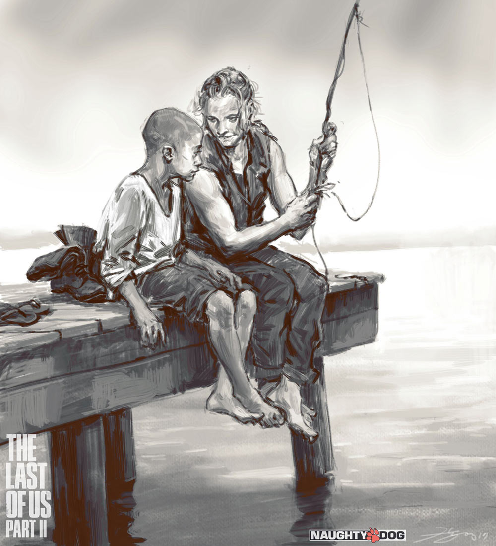 Abby and Lev Fishing Art from The Last of Us Part II