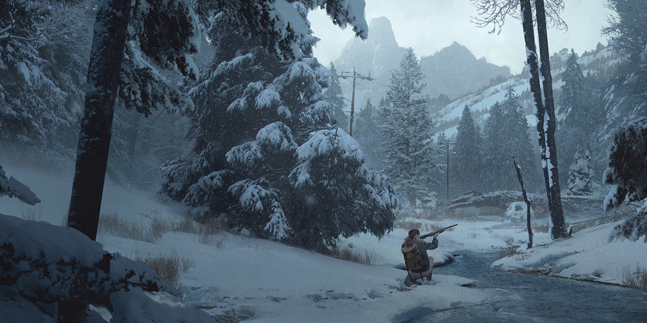 Abby Winter Scene Art from The Last of Us Part II