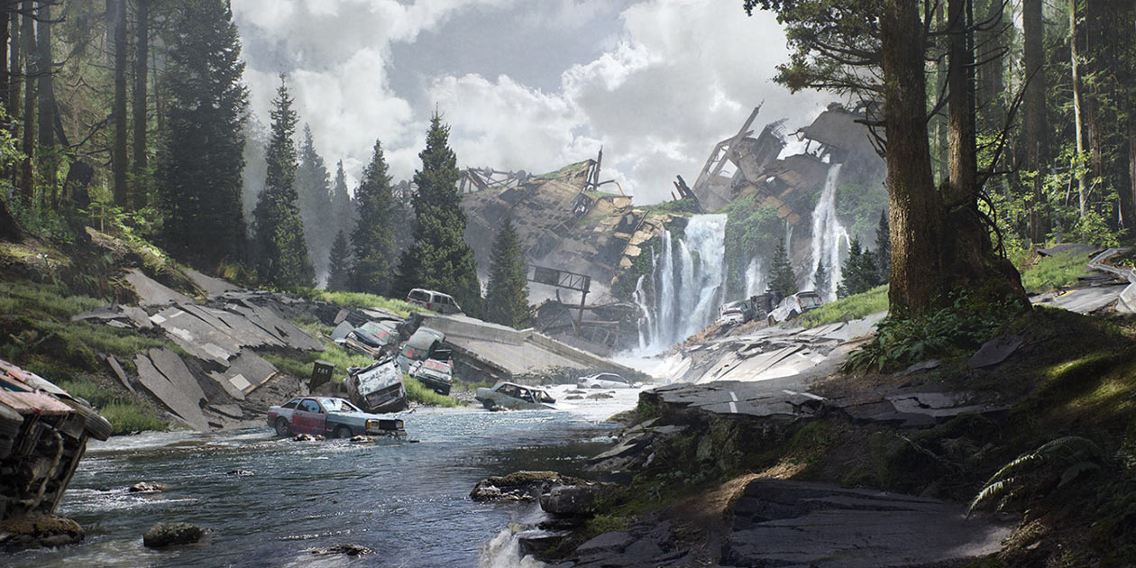 Collapsed Road Art from The Last of Us Part II