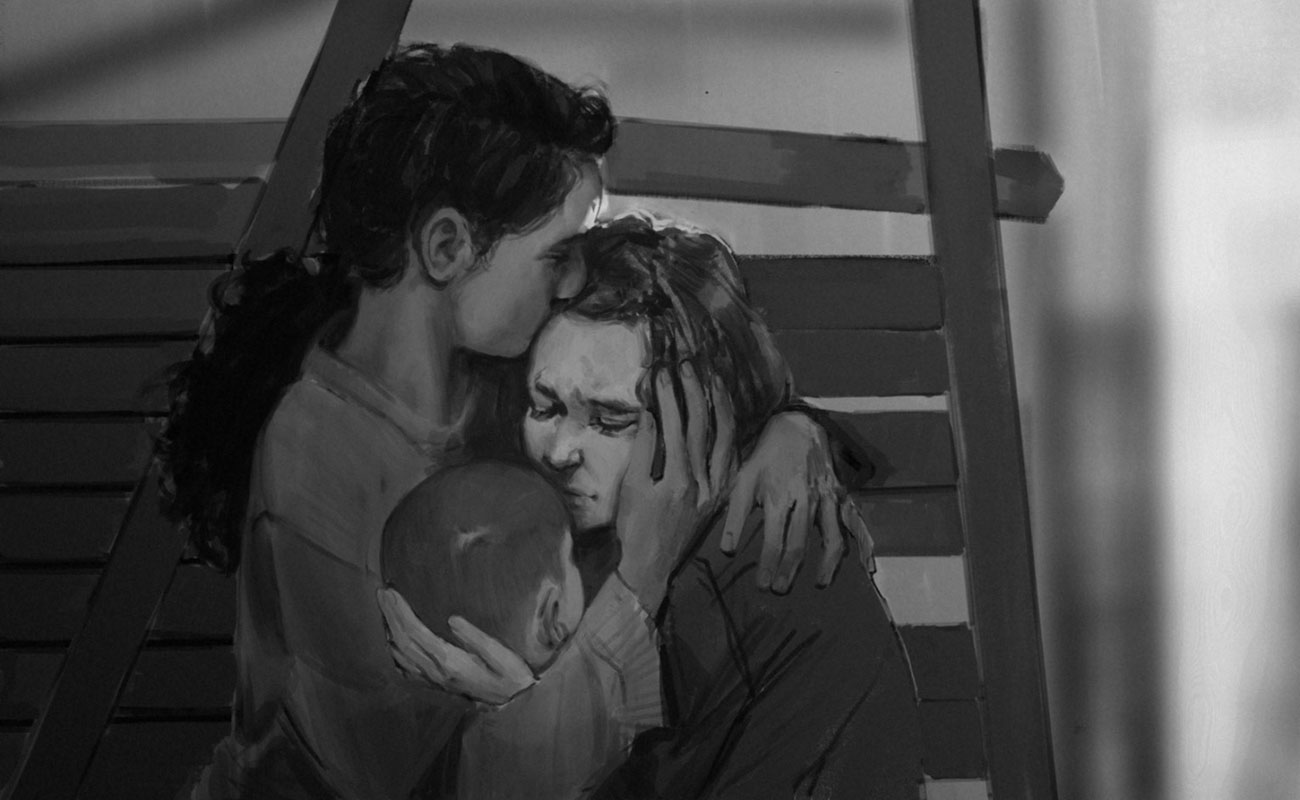 Dina, Ellie, and J.J. Art from The Last of Us Part II