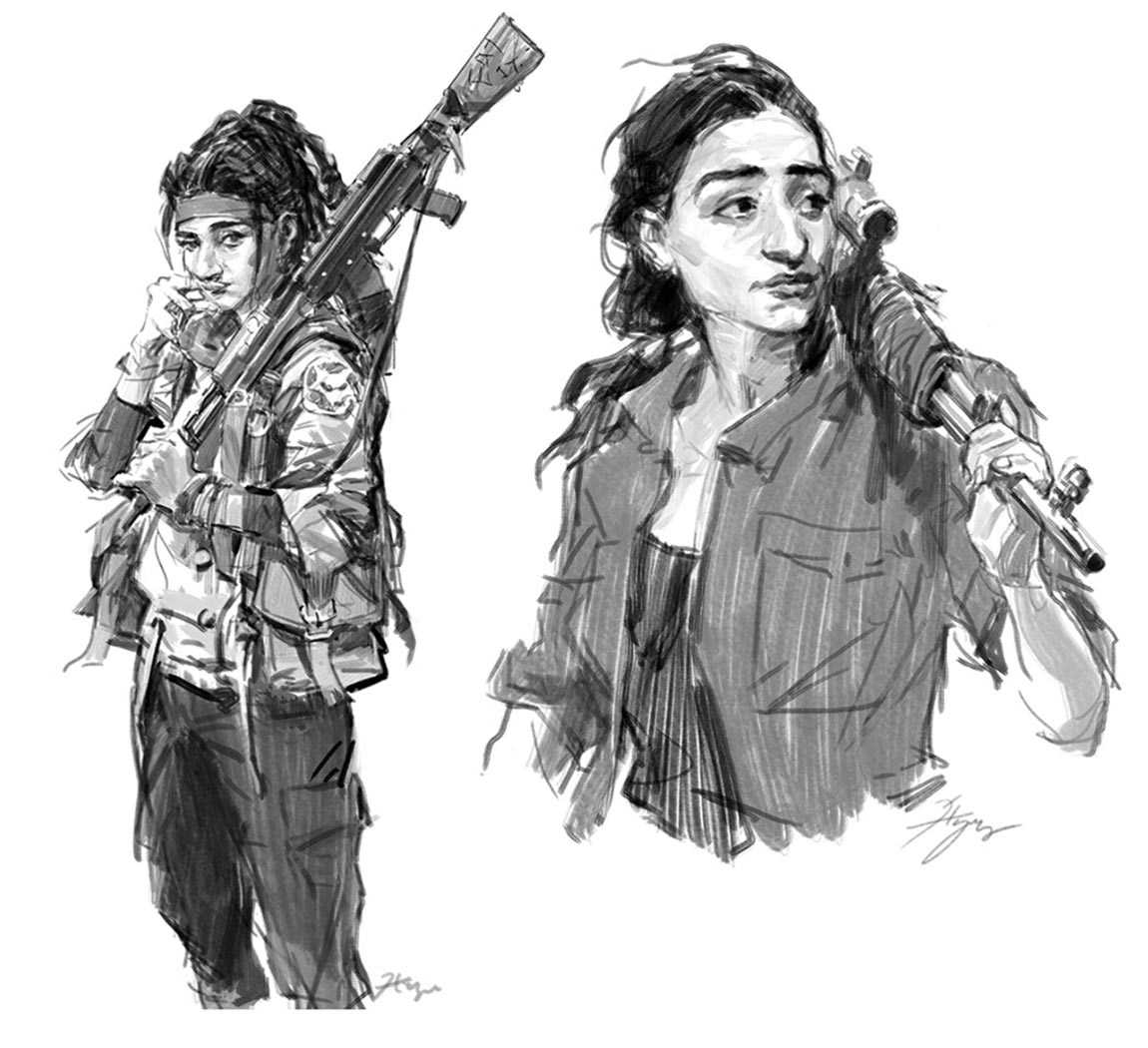 Dina Sketches from The Last of Us Part II