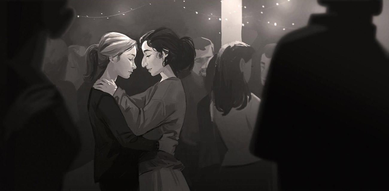 Ellie and Dina Dancing Art from The Last of Us Part II