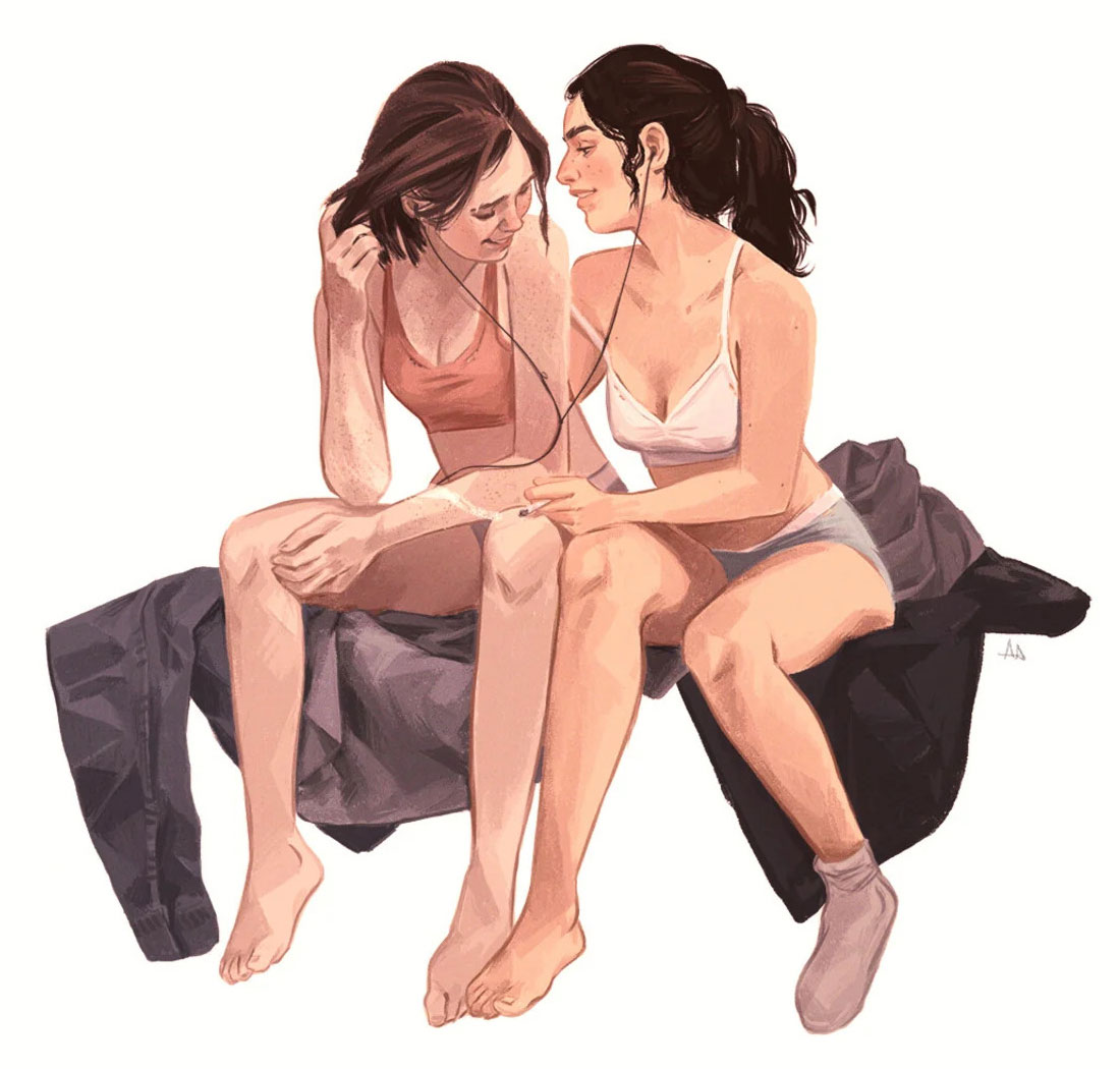 Ellie and Dina Art from The Last of Us Part II