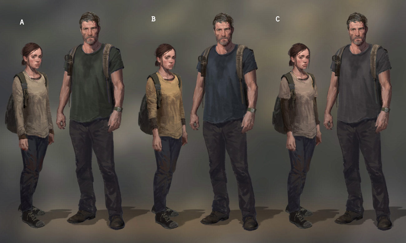 Ellie and Joel Concept Art from The Last of Us Part II